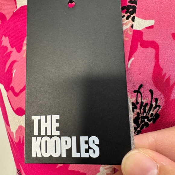 The Kooples Short Printed Silk Dress Pink - Picture 8 of 16